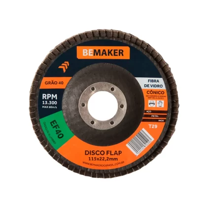 Disco Flap Cônico de Fibra de Vidro – 115x22,2mm OA 40