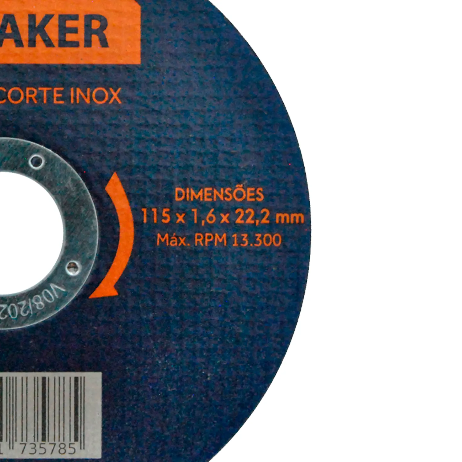 Disco de Corte Inox 115x1,6x22,2 mm - Imagem 3