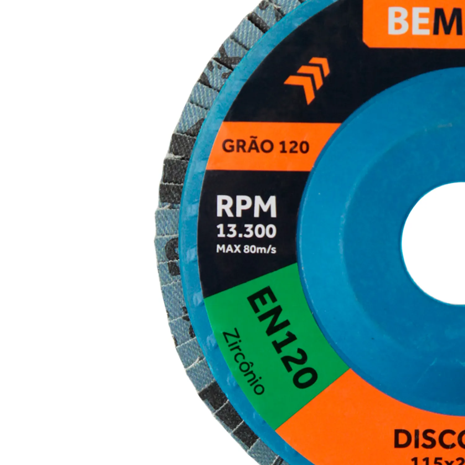 Disco Flap Reto de Nylon-Zircônio - 115x22,2mm ZR120 - Imagem 2