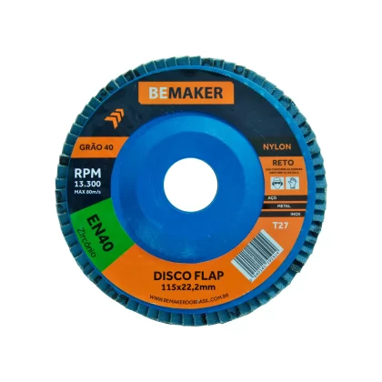 Disco Flap Reto de Nylon-Zircônio - 115x22,2mm ZR 40