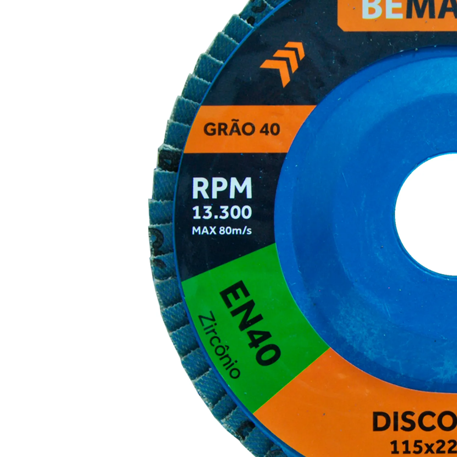 Disco Flap Reto de Nylon-Zircônio - 115x22,2mm ZR 40 - Imagem 2