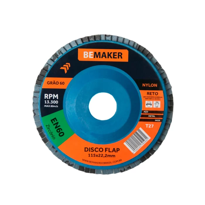 Disco Flap Reto de Nylon-Zircônio - 115x22,2mm ZR 60