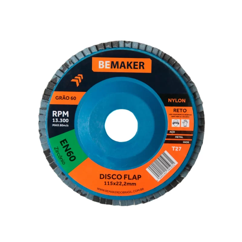 Disco Flap Reto de Nylon-Zircônio - 115x22,2mm ZR 60