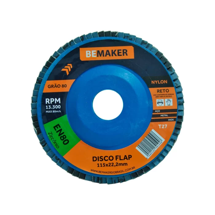 Disco Flap Reto de Nylon-Zircônio - 115x22,2mm ZR 80