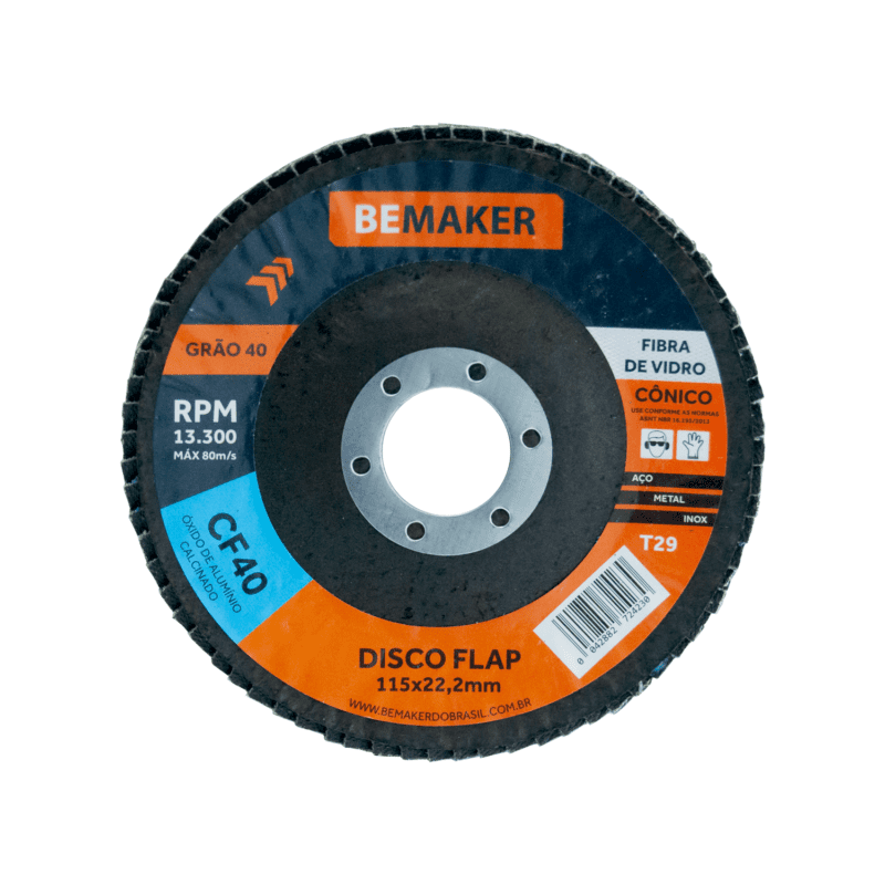 Disco Flap Cônico de Fibra de Vidro – 115x22,2mm CF 40