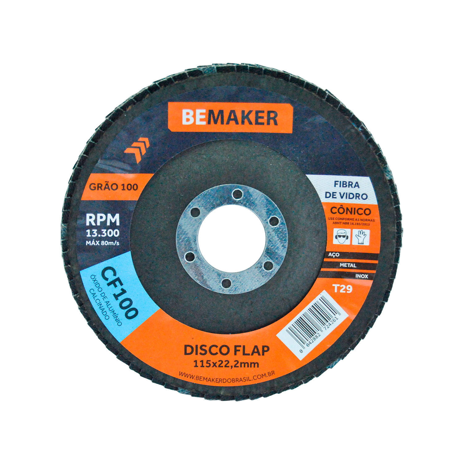 Disco Flap Cônico de Fibra de Vidro – 115x22,2mm CF100