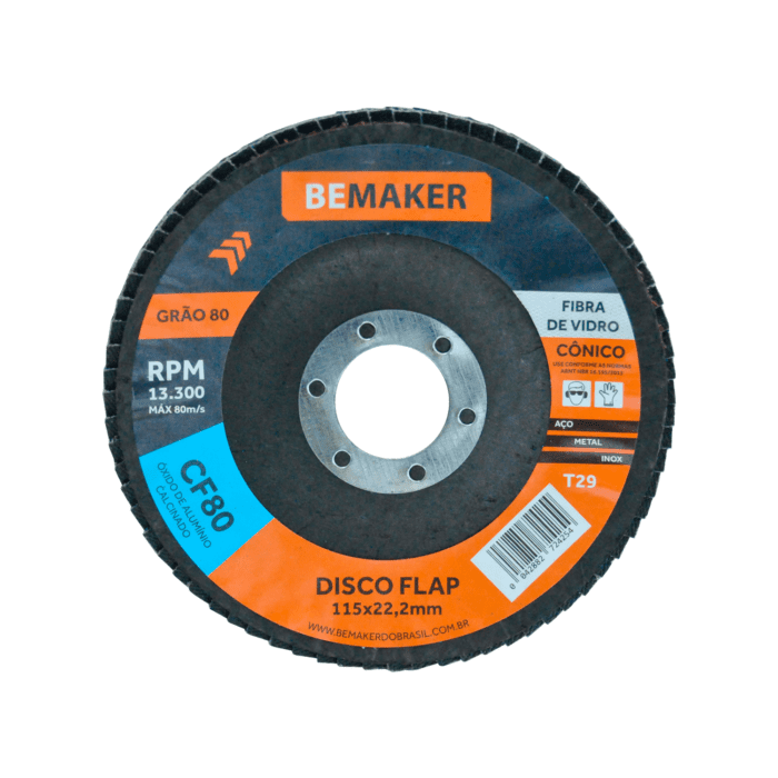 Disco Flap Cônico de Fibra de Vidro – 115x22,2mm CF 80