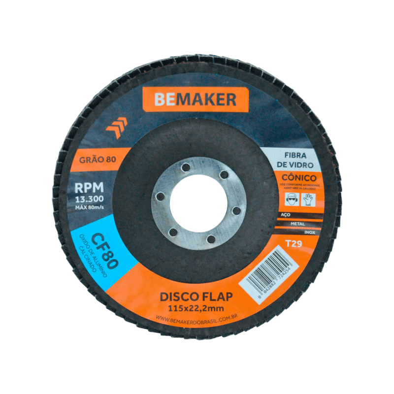 Disco Flap Cônico de Fibra de Vidro – 115x22,2mm CF 80