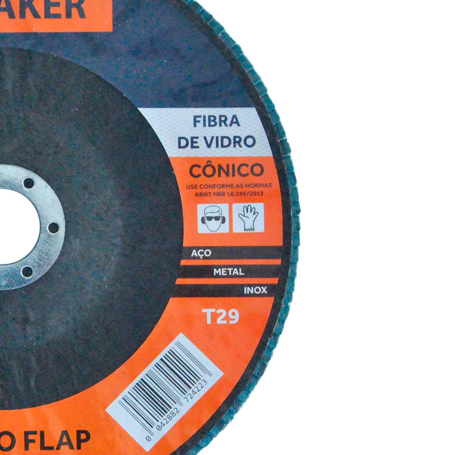Disco Flap Cônico de Fibra de Vidro-Zircônio - 180x22,2mm ZF120 - Imagem 3