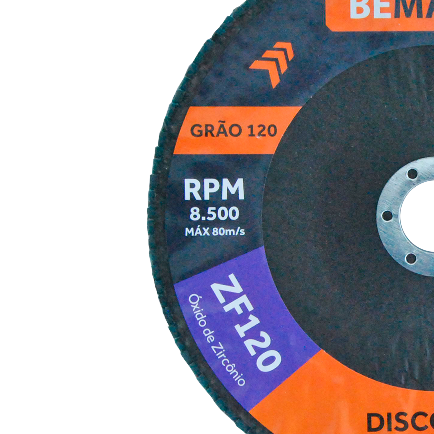 Disco Flap Cônico de Fibra de Vidro-Zircônio - 180x22,2mm ZF120 - Imagem 2