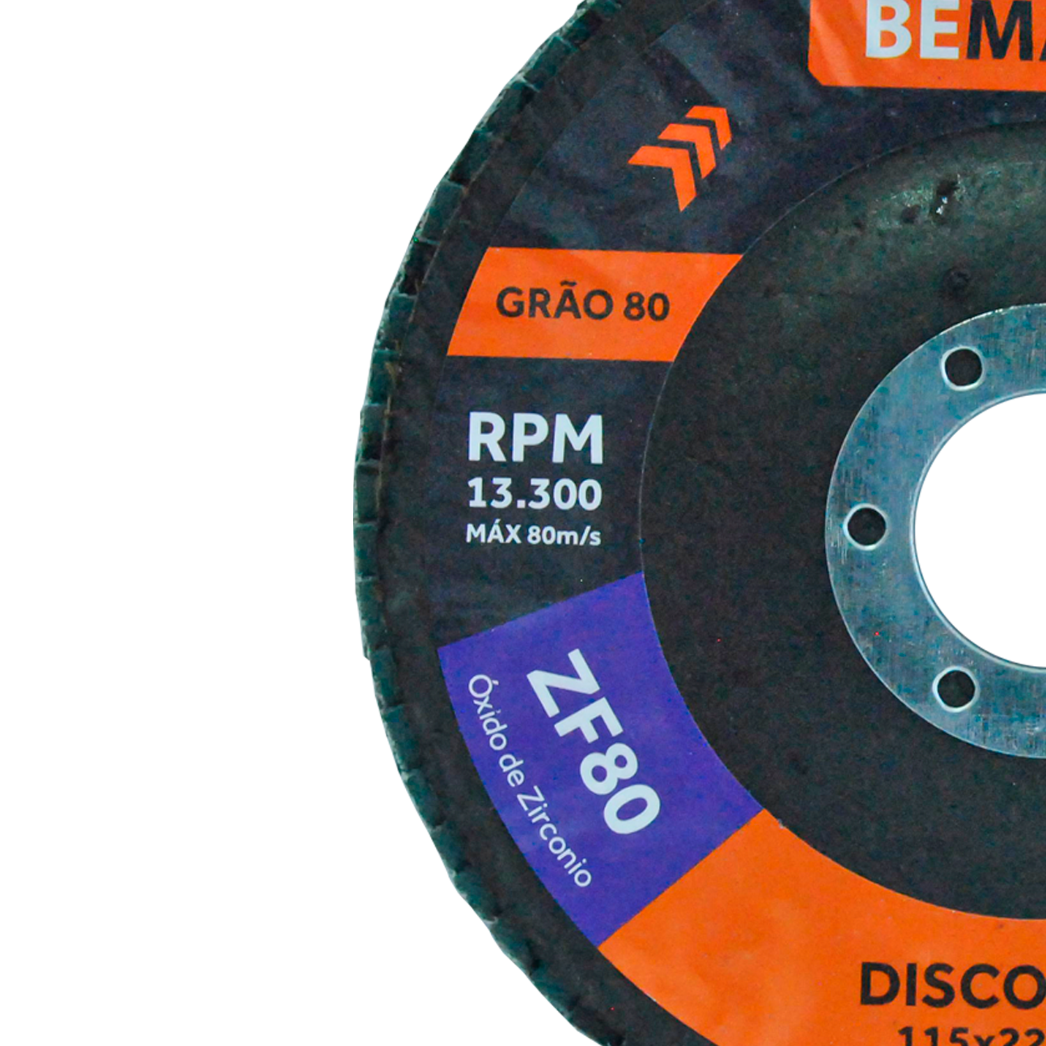 Disco Flap Cônico de Fibra de Vidro-Zircônio - 115x22,2mm ZF 80 - Imagem 2